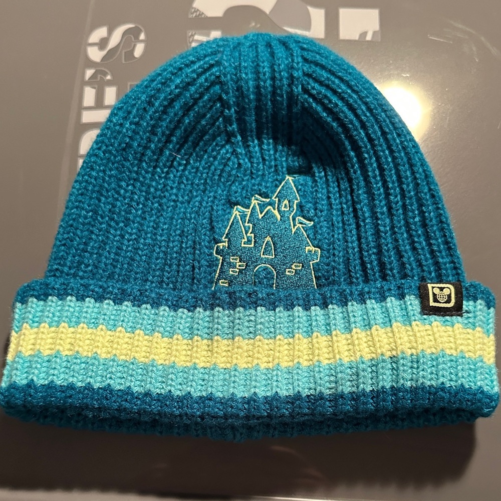 Disney Teal and Yellow Castle Beanie